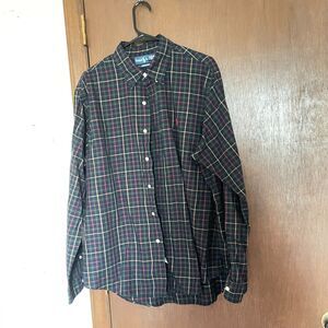 Ralph Lauren Custom Fit Button Down Plaid Shirt Mens XL/TG